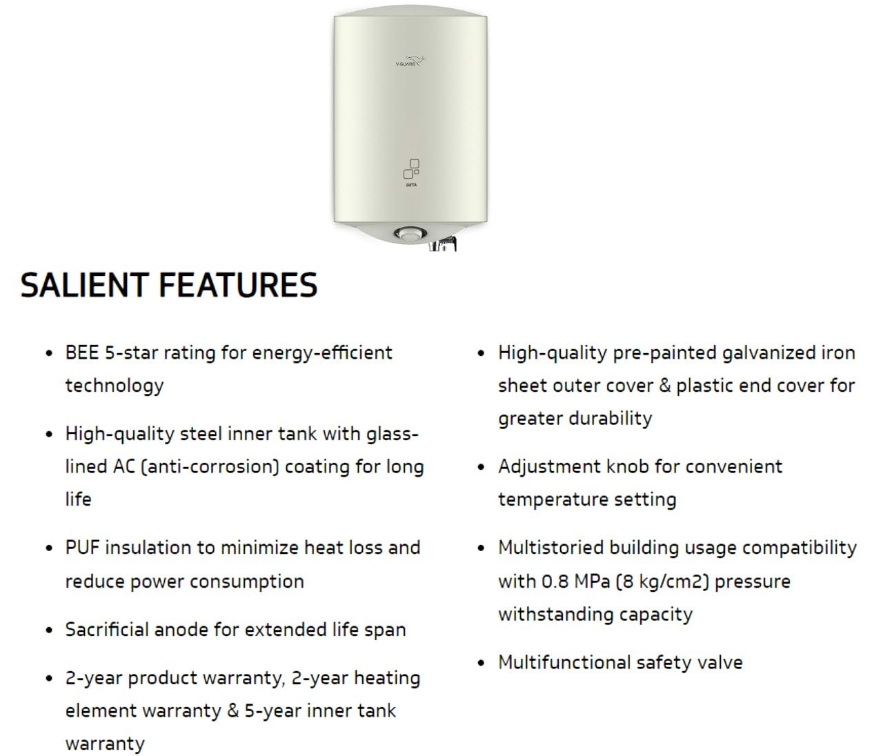 V-GUARD 15L W-H SIETA WHITE V-GUARD 15L W-H SIETA WHITE